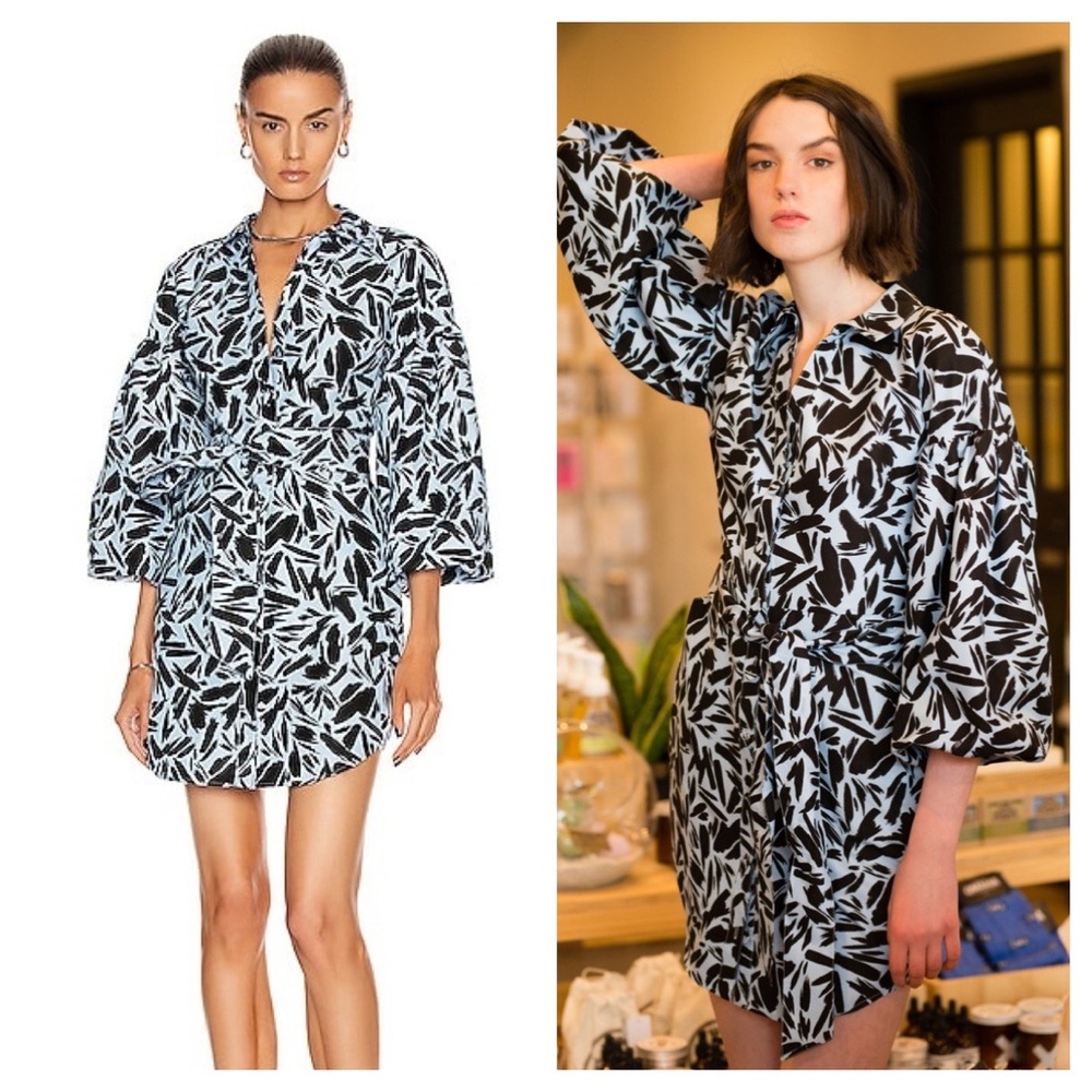 Veronica Beard Black and White Printed Mini Dress